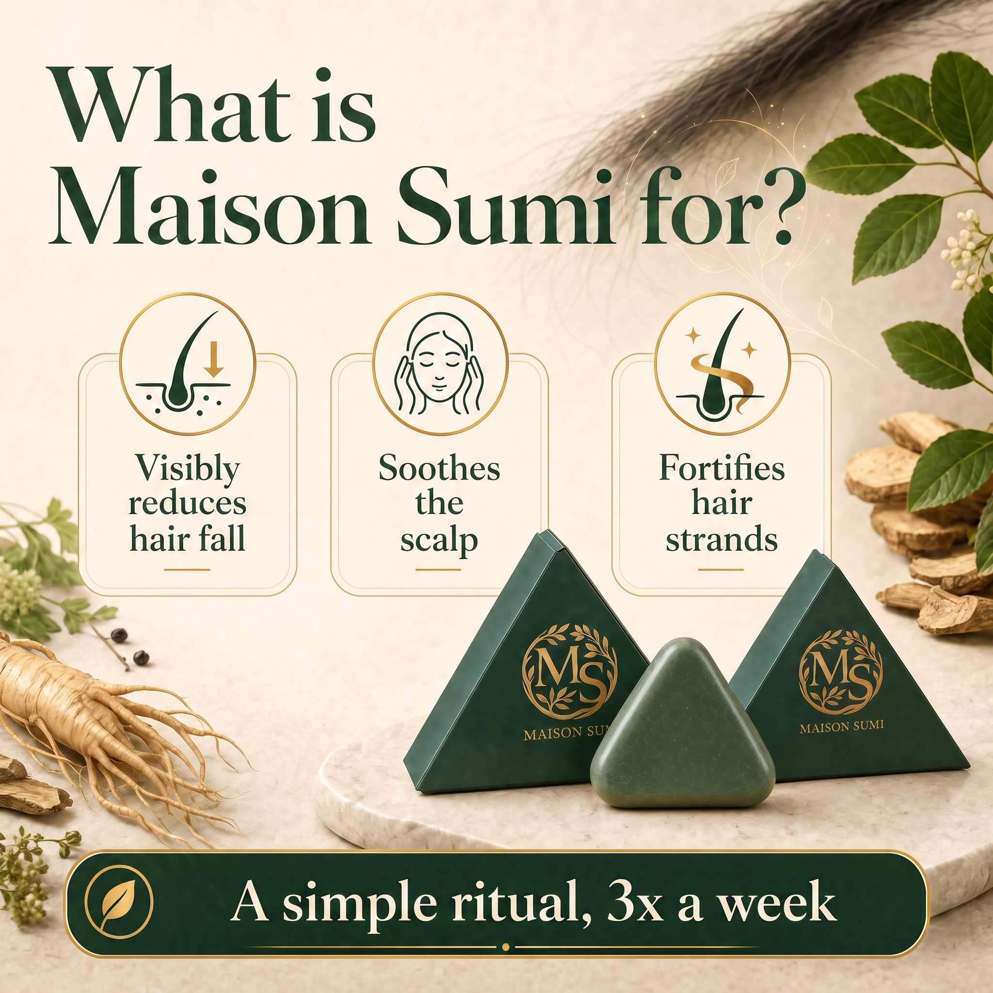 Maison Sumi Korean Root Ritual - 12 Botanical Scalp Treatment Bars