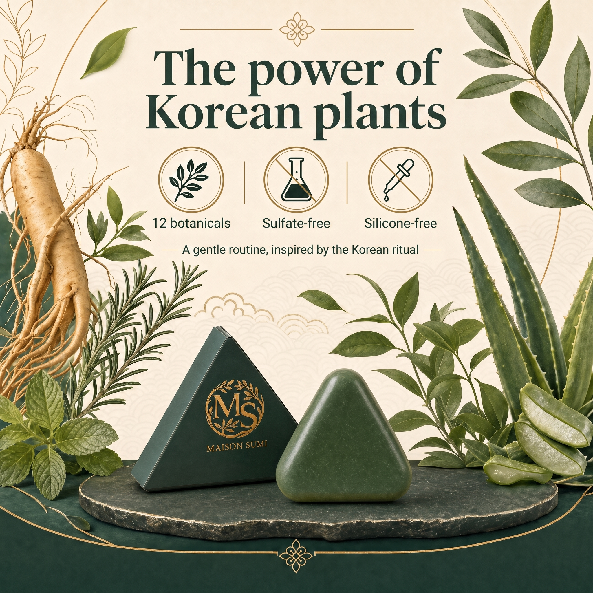 Maison Sumi Korean Root Ritual - 12 Botanical Scalp Treatment Bars